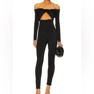 NWT Black NBD “Journi” Off The Shoulder Jumpsuit Sz Small S